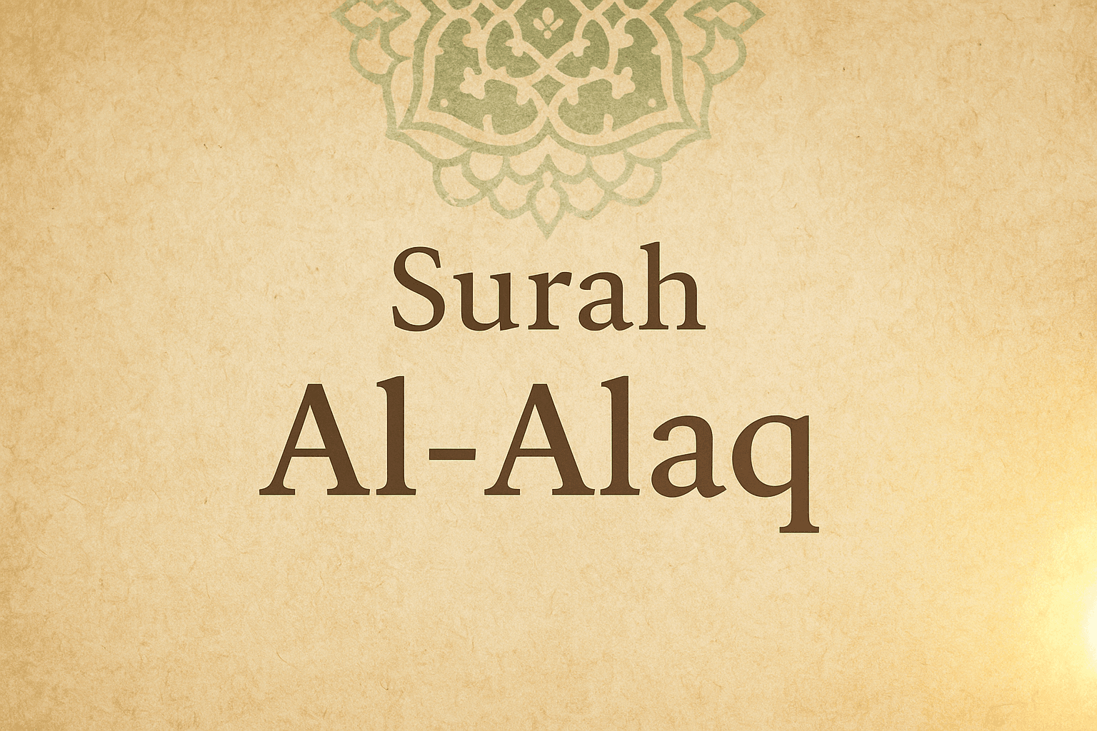 Surah Al Alaq Read in Arabic with English Translation Transliteration