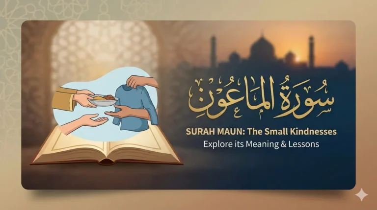Surah Al-Maun Arabic text with English translation and transliteration