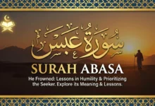Surah Abasa full Arabic text with English translation and transliteration