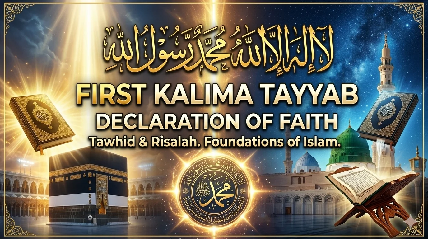 First Kalima (Tayyibah) in Arabic with English translation and transliteration
