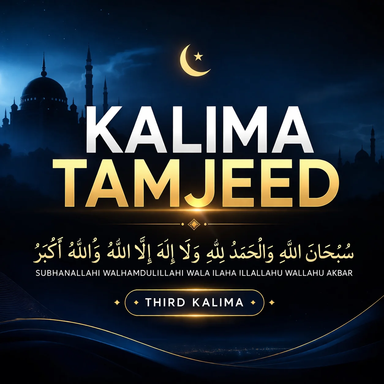 Kalima Tamjeed in Arabic with English translation and transliteration