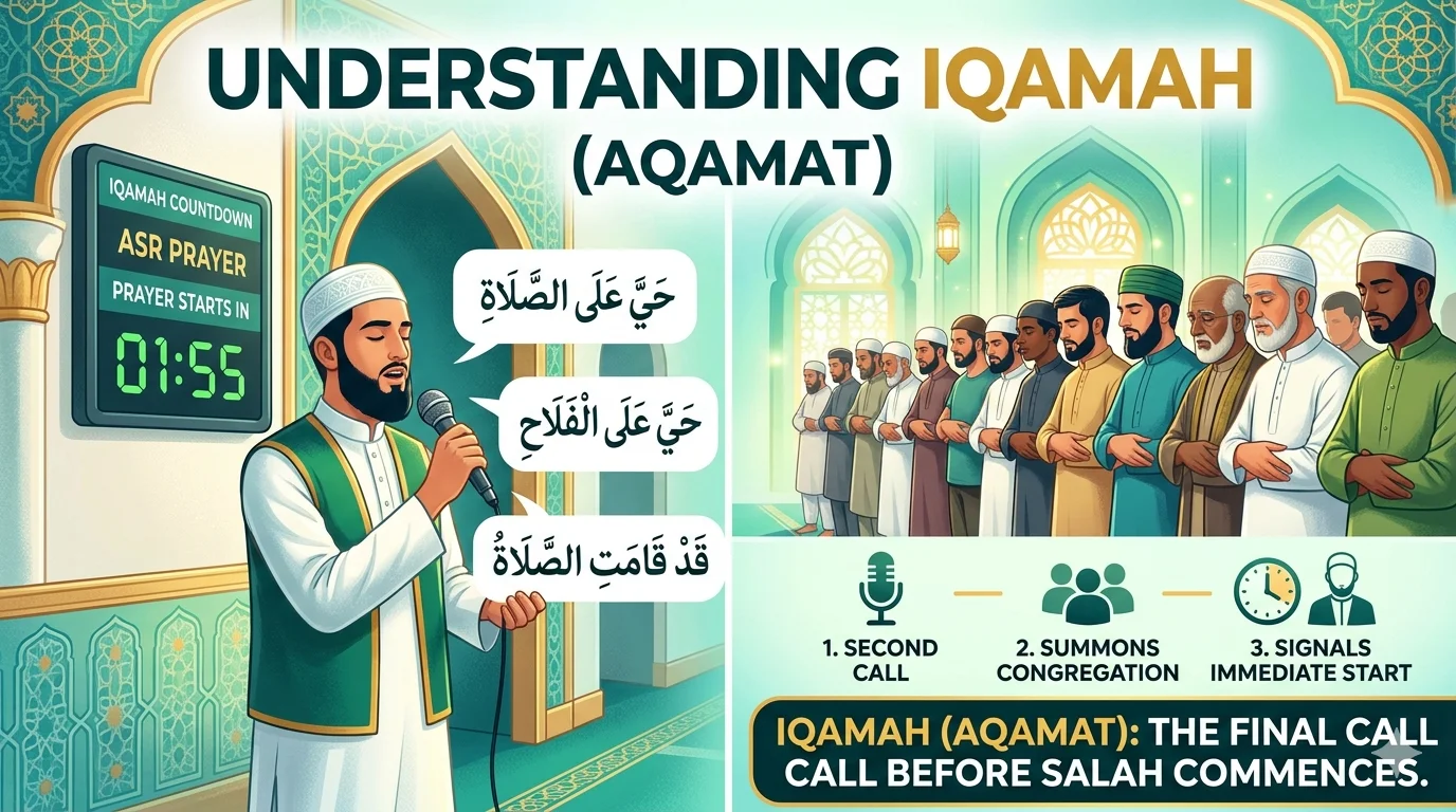 Iqamah in Arabic with English translation and transliteration