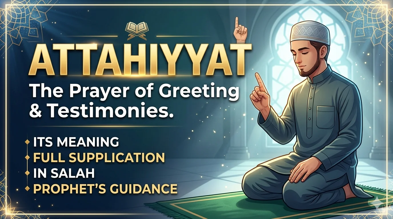 Attahiyyat in Namaz in Arabic with English translation and transliteration