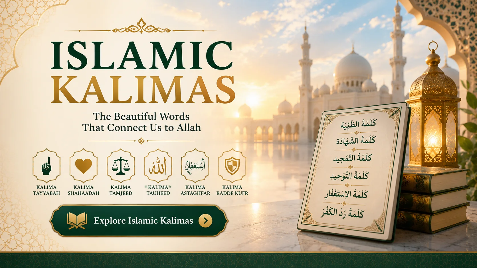 The Six Kalimas of Islam in Arabic with English Meaning