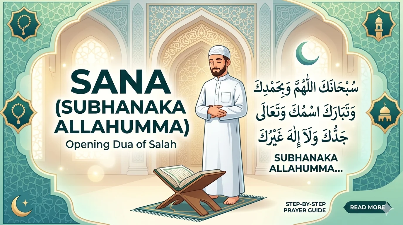 Sana in Namaz in Arabic with English translation and transliteration