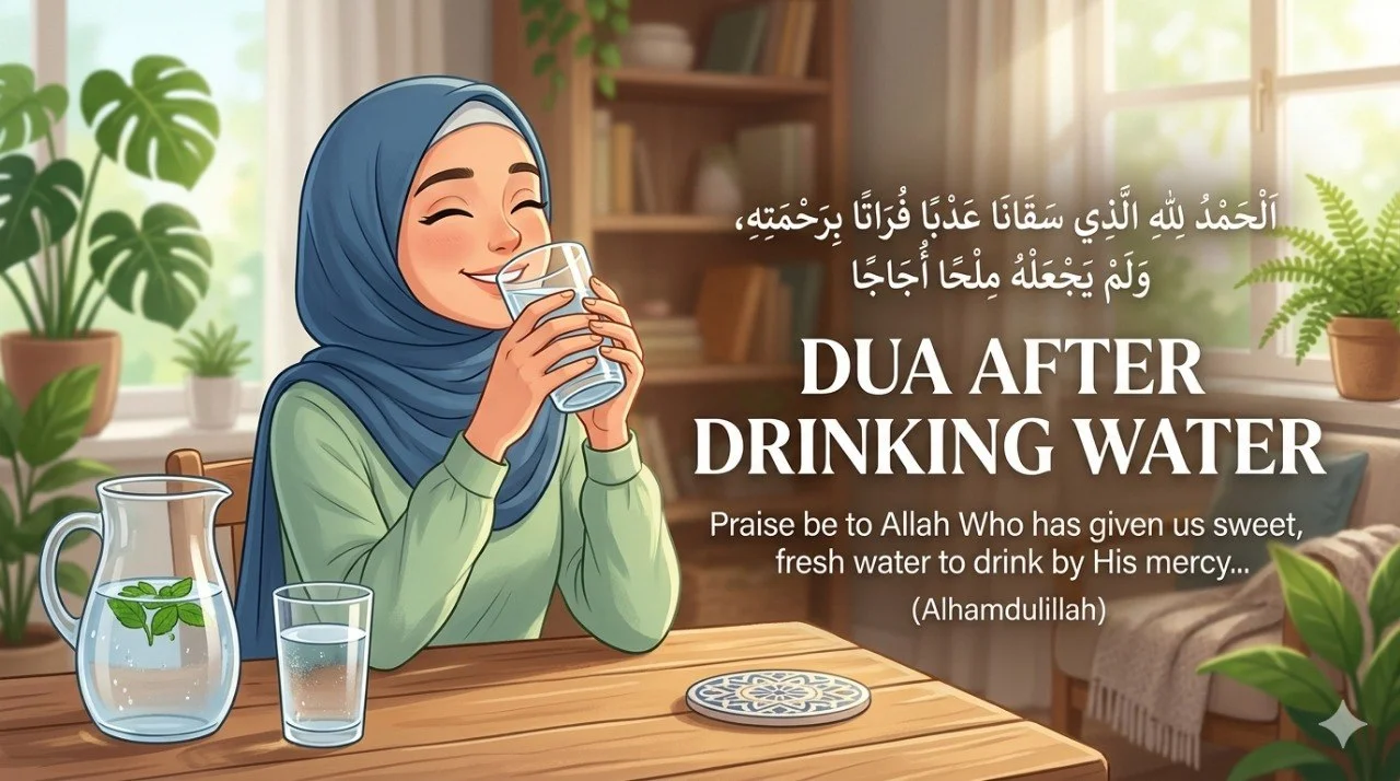 Dua After Drinking Water in Arabic with English translation and transliteration