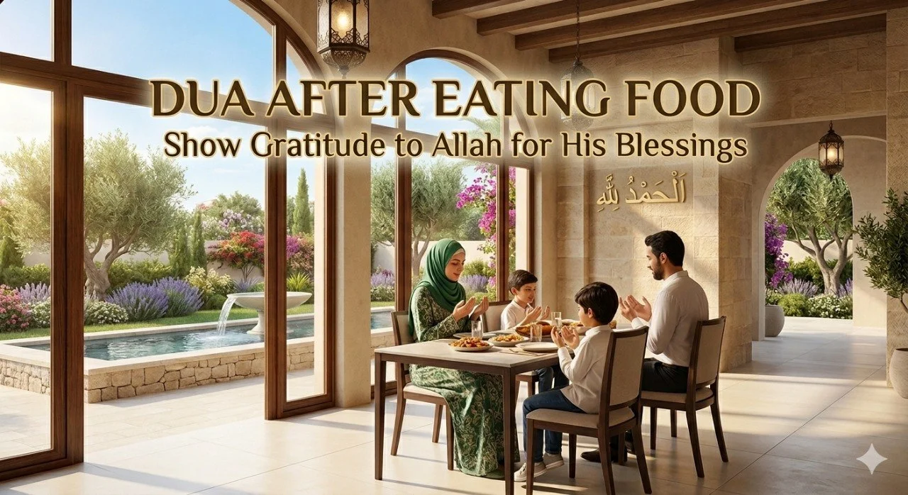 Dua After Eating Food in Arabic with English translation and transliteration