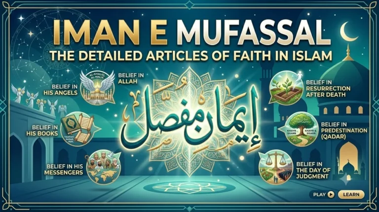 Iman-e-Mufassal in Arabic with English translation and transliteration