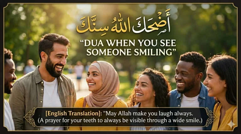 Dua when you see someone Happy and Smiling in Arabic with English translation and transliteration