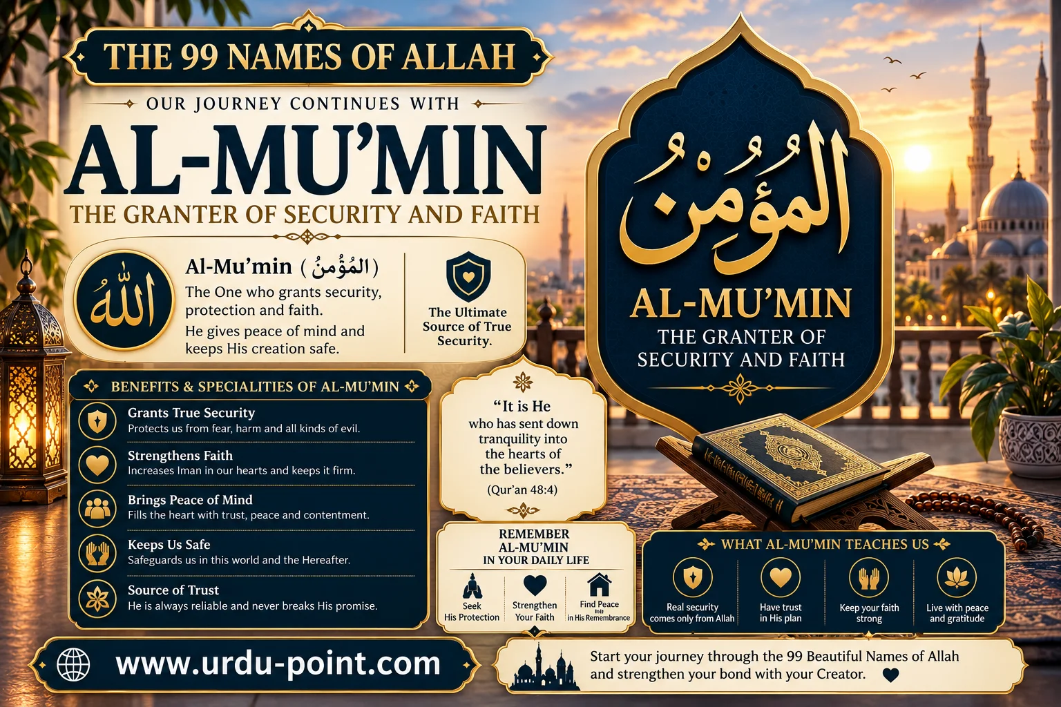 Al-Mu'min – The Giver of Security | One of the 99 Names of Allah with meaning and explanation.