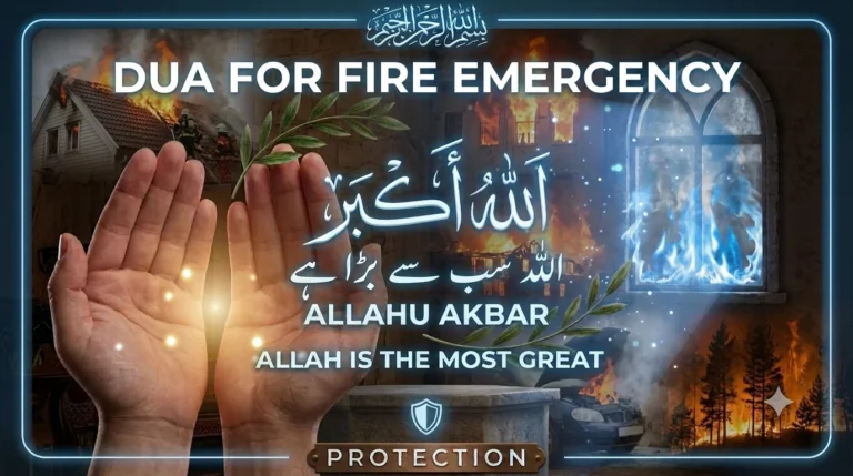 Dua for Fire Emergency in Arabic with English translation and transliteration