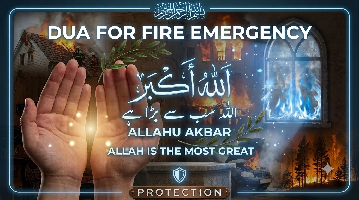 Dua for Fire Emergency in Arabic with English translation and transliteration