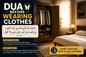 Dua for Wearing Clothes in Arabic Recite with English translation and transliteration