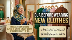 Dua Before Wearing New Clothes in Arabic with English translation and transliteration