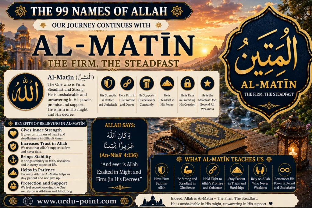 Al Mateen – The Firm and Strong | Meaning, Quran, Hadith & Benefits