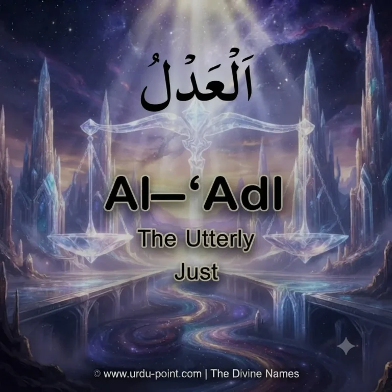 Al-Adl Meaning – The Utterly Just, one of Allah's Beautiful Names with Quran, Hadith and Islamic lessons.