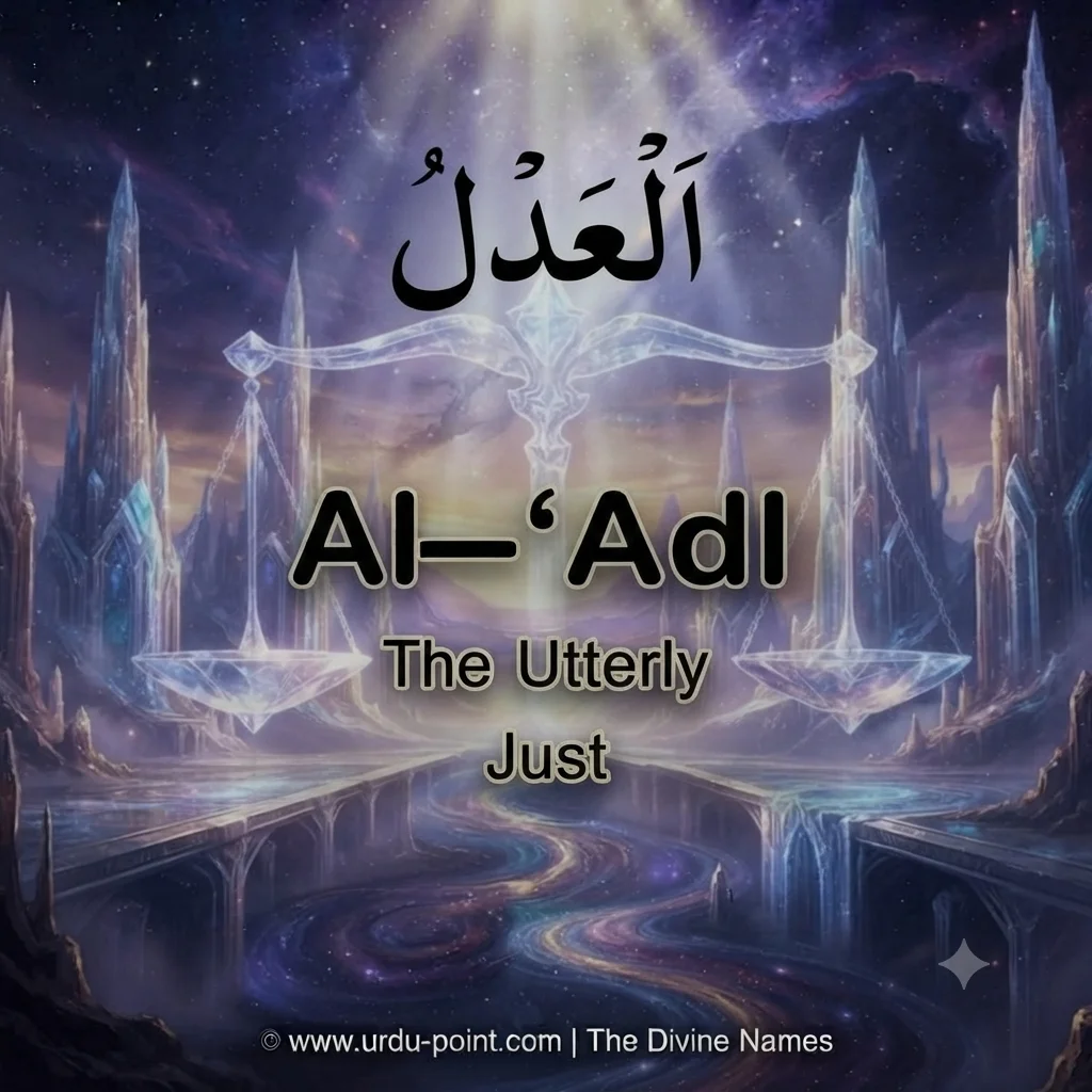 Al-Adl Meaning – The Utterly Just, one of Allah's Beautiful Names with Quran, Hadith and Islamic lessons.